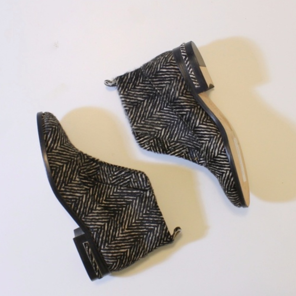 Freda Salvador Calf Hair Zebra Ankle Booties